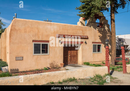 Der erste indische Baptist Church in Taos, New Mexico, USA. Stockfoto