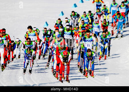 Herren 30 K Pursuit, Cross Country Ski Race. Vancouver Olympics, 20. Februar 2010. Stockfoto