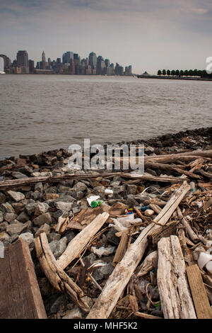 Blick auf Manhattan von Hoboken, NJ 2006 Stockfoto