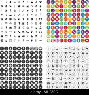 100 Beauty und Make-up-Icons Set Vector Variante Stock Vektor