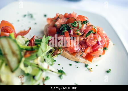 Italienisches Essen im Restaurant Stockfoto