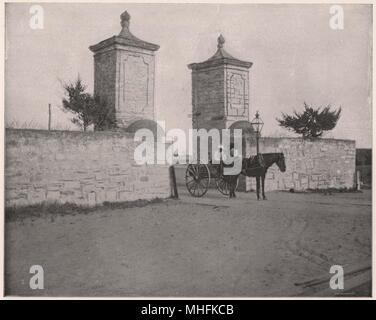 Altes Stadttor, St. Augustine - an der Atlantikküste von Florida, in der Nähe des südlichen Ende der schmalen Halbinsel, die vom Mann… gebildet Stockfoto