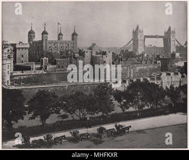 Der Tower von London Termine von Wilhelm dem Eroberer, die den Weißen Turm, gebaut oder halten, auf einer Website, die zuvor von zwei… belegt Stockfoto