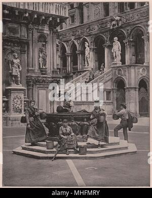 Innenhof des Ducal Palace, Venedig Stockfoto