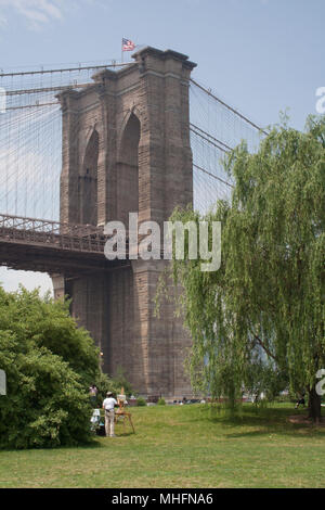 Brooklyn Bridge View fom Brooklyn, NY 2006 Stockfoto