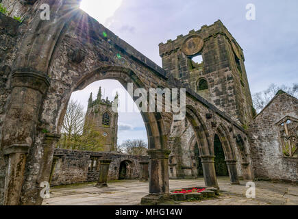 Der hl. Apostel Thomas Kirche, heptonstall Ruine Stockfoto