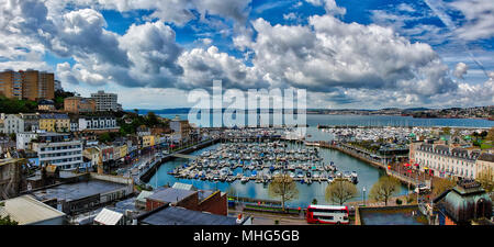 De - Devon: Panoramablick auf den Hafen von Torquay (HDR-Bild) Stockfoto