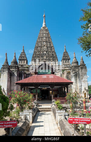 Maha Bodhi Pagode (Mahabodhi paya), Old Bagan, Myanmar (Birma) Stockfoto