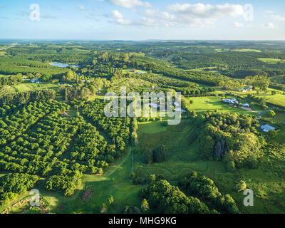 Luftaufnahme der australischen Landschaft bei Sonnenuntergang Stockfoto