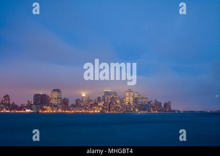 Manhattan von Hoboken, NJ Stockfoto