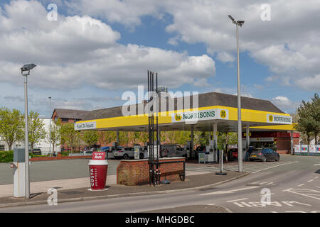 Morrisons Supermarkt in Stockton, Heide, in der Nähe von Warrington, Cheshire, England, Großbritannien am 30. April 2018 Stockfoto