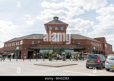 Morrisons Supermarkt in Stockton, Heide, in der Nähe von Warrington, Cheshire, England, Großbritannien am 30. April 2018 Stockfoto