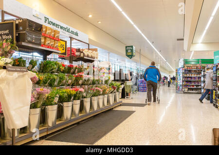 Morrisons Supermarkt in Stockton, Heide, in der Nähe von Warrington, Cheshire, England, Großbritannien am 30. April 2018 Stockfoto