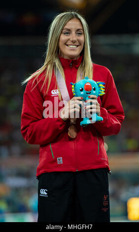 Frauen 1500 m Medaille Ceremony-Commonwealth Spiele 2018 Stockfoto