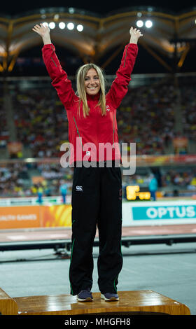 Frauen 1500 m Medaille Ceremony-Commonwealth Spiele 2018 Stockfoto