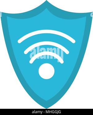 Schild mit wlan Symbol Stock Vektor