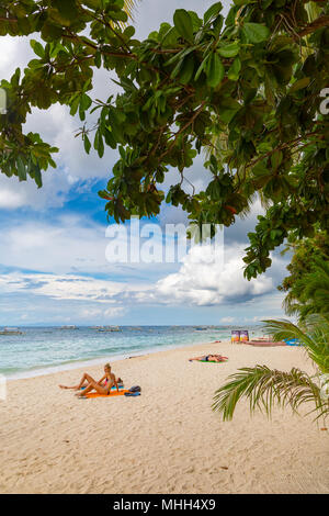 Alona Beach Bohol Philippinen April 20, 2018 Alona Beach Stockfoto