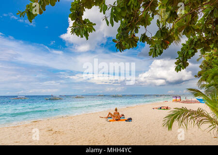 Alona Beach Bohol Philippinen April 20, 2018 Alona Beach Stockfoto