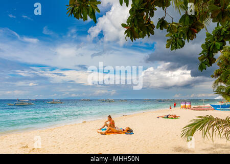 Alona Beach Bohol Philippinen April 20, 2018 Alona Beach Stockfoto