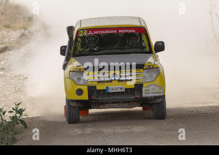 Geländewagen-Rallye Spanien Meisterschaft, der spanische Cup der All Terrain Rally 2018, Almanzora-Tal, Provinz Almeria, Andalusien, Spanien Stockfoto