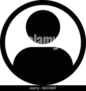 Symbol Benutzer Vector männliche Person Symbol Profil Kreis Avatar Anmelden flachen Farbe glyphe Piktogramm Abbildung Stock Vektor