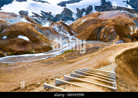 Bunte vulkanischen Geothermie hot spring Feld Kerlingafjoll, Island Stockfoto