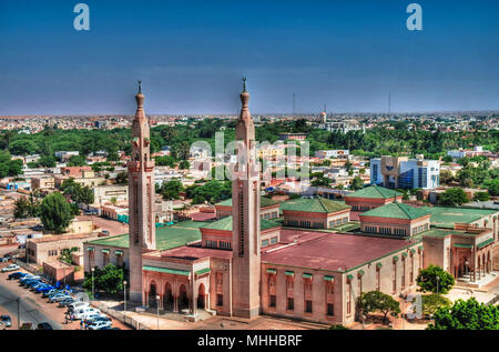 Der Blick auf Saudique Grand Moschee in Nouakchott in Mauretanien Stockfoto