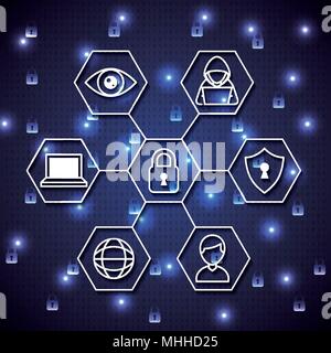 Cyber Security digital Stock Vektor