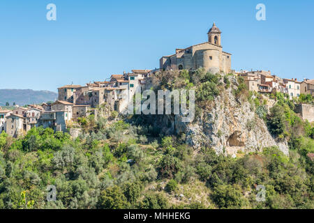 Panoramische Sicht des Toffia, ländlichen Dorf in der Provinz Viterbo, Latium, Italien. Stockfoto