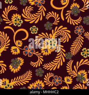 Eine einfache florale Muster, praktisch für die Bearbeitung und Malerarbeiten. Anmutige floral orange Weinig im Hintergrund. Vektor. Stock Vektor
