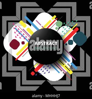 Zusammenfassung von modernen geometrischen Komposition Hintergrund, Muster in mix Farbe und Formen. illustration Vector EPS 10. Stock Vektor