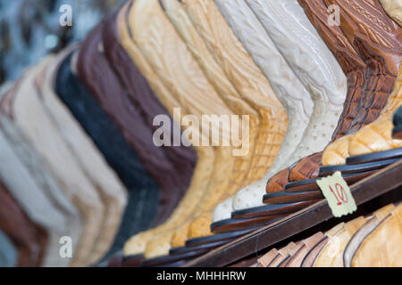 Cowboy mexikanischen Leder Stiefel auf dem Display Stockfoto