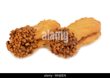 Sandwich cookies, ovale Form mit Schokolade gefüllt Stockfoto