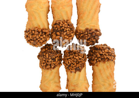 Sandwich cookies, ovale Form mit Schokolade gefüllt Stockfoto