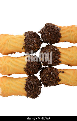 Sandwich cookies, ovale Form mit Schokolade gefüllt Stockfoto