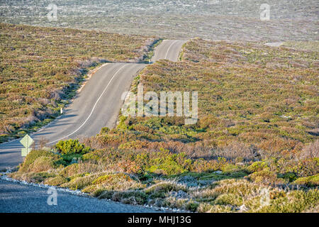 South Australia Wüste endlose Straße in Kangaroo Island panorama wilde Landschaft Stockfoto