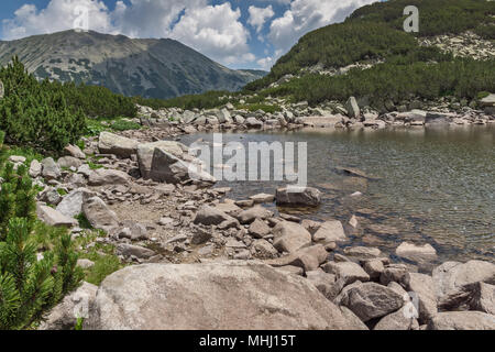 Landschaft des Oberen Muratovo See, Pirin-gebirge, Bulgarien Stockfoto