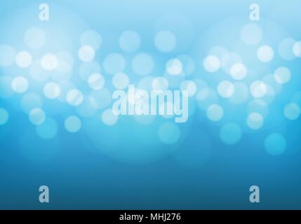 Abstrakte weißen bokeh Licht auf blauem Luxus Hintergrund Vector Illustration. Stock Vektor