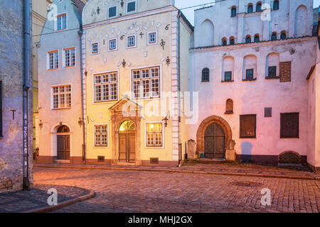 Die so genannten drei Brüder in der Altstadt von Riga Stockfoto