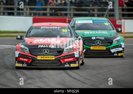 Donington Park, Derbyshire, UK. 29. April 2018. Dunlop MSA British Touring Car Championship. Stockfoto