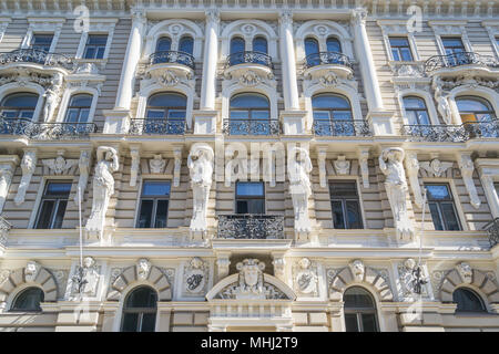 Architektur im Jugendstil in Riga Stockfoto