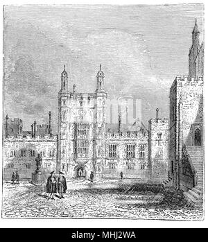 Eton College ist eine unabhängige Schule für Jungen in Eton, Berkshire, in der Nähe von Windsor. Es wurde im Jahre 1440 von König Heinrich VI. als "King's College der Muttergottes von Eton neben Wyndsor", als Nächstenliebe Schule freie Bildung zu 70 armen Jungen, die dann an das King's College, Cambridge, von der gleichen König in 1441 gegründet, gehen Sie zur Verfügung zu stellen gegründet. Henry nahm Winchester College als sein Modell, Besuch bei vielen Gelegenheiten, die Kreditaufnahme seine Statuten und Entfernen der Schulleiter und einige der Gelehrten seiner neuen Schule zu starten. Stockfoto