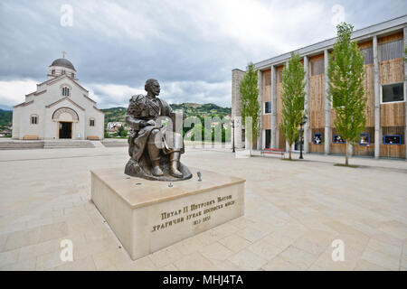 Petar II Petrović-Njegoš Denkmal in Andricgrad, Visegrad, Bosnien & Herzegowina Stockfoto