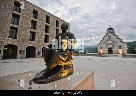 Petar II Petrović-Njegoš Denkmal in Andricgrad, Visegrad, Bosnien & Herzegowina Stockfoto