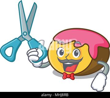 Friseur swiss roll Charakter Cartoon Stock Vektor