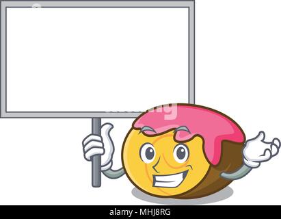 Bringen board Swiss roll Charakter Cartoon Stock Vektor