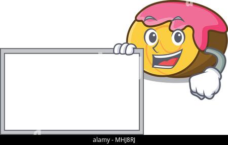 An Bord der Swiss roll Charakter Cartoon Stock Vektor