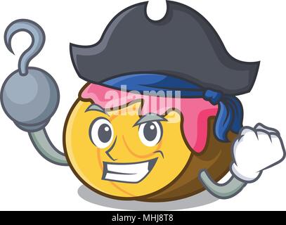 Pirate swiss roll Charakter Cartoon Stock Vektor