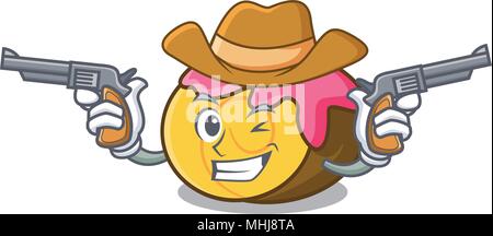 Cowboy swiss roll Charakter Cartoon Stock Vektor