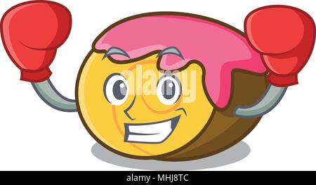 Boxing swiss roll Charakter Cartoon Stock Vektor